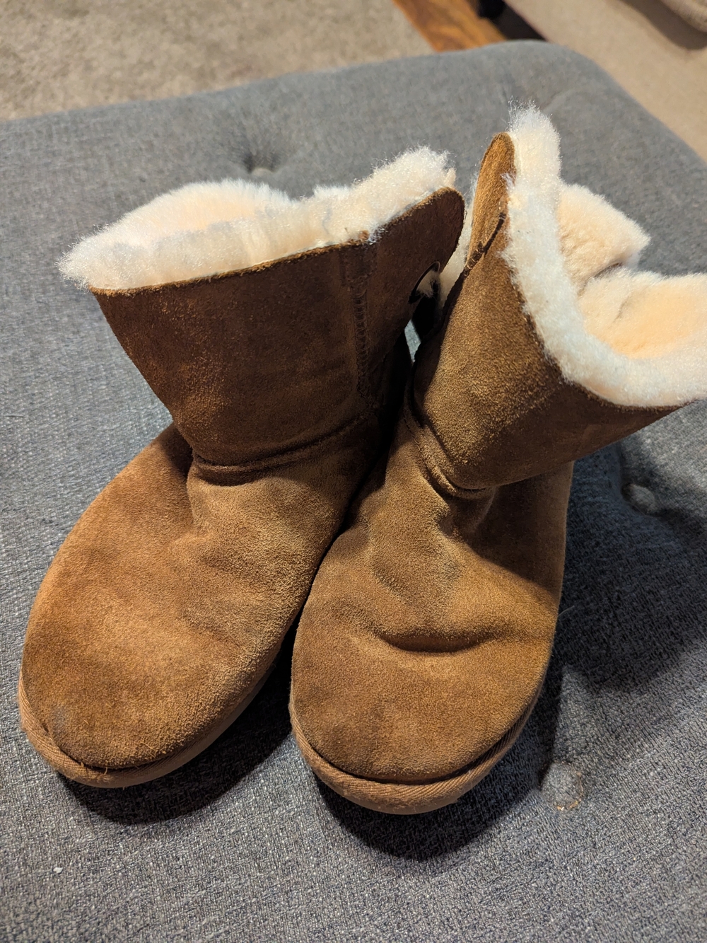UGG Chestnut Brown Suede Shearling Booties